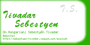 tivadar sebestyen business card