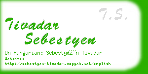 tivadar sebestyen business card